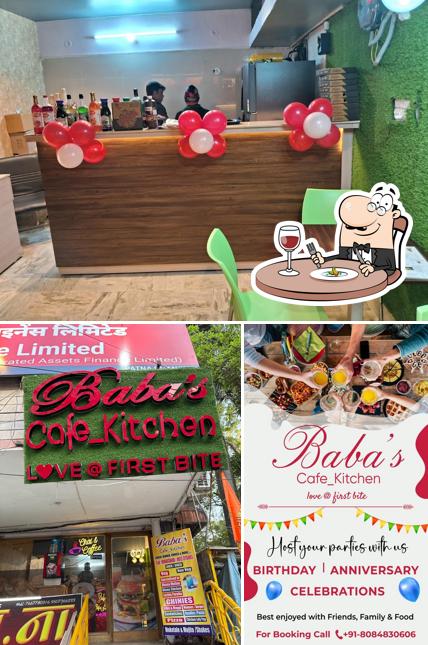 This is the picture showing food and interior at Baba's cafe kitchen