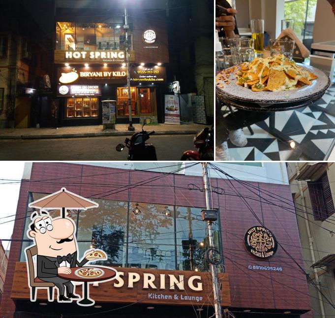 Among different things one can find exterior and dining table at Hot Spring Kitchen and Lounge