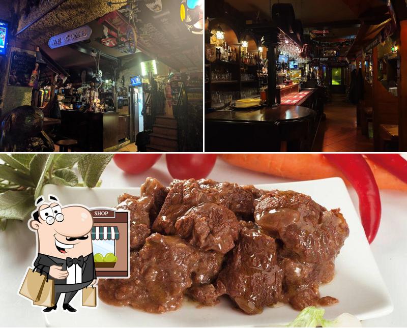 Questa è la foto che raffigura la esterno e cibo di Black Fire Pub