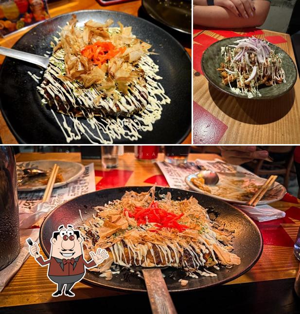 Okonomiyaki em Ikedaya Izakaya