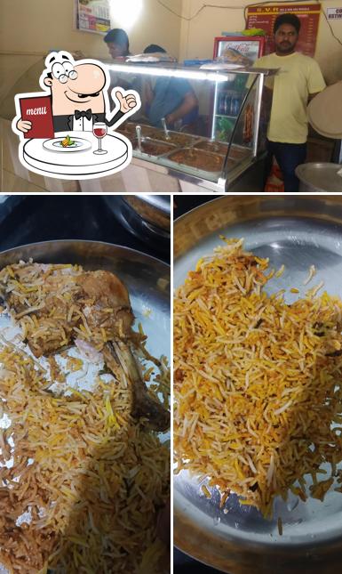 This is the picture depicting food and interior at S V R VEG AND NON VEG PARCELS