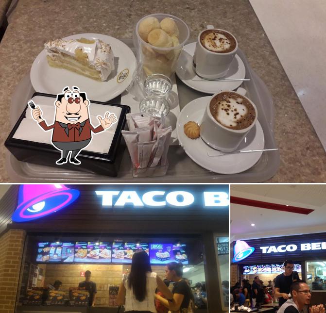 A comida e interior do restaurante