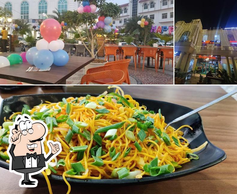 Among different things one can find interior and food at Hunger Cure-Grills & Curries