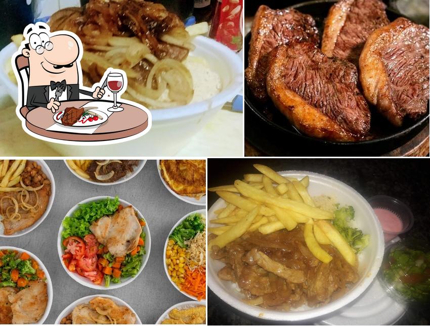 Saideira restaurante e pizzaria oferece refeições de carne