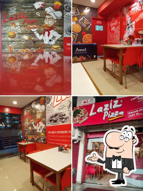 The interior of Laziz Pizza