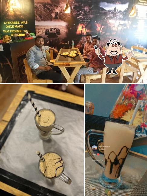 Among different things one can find food and interior at K.G.F Cafe in Sangamner