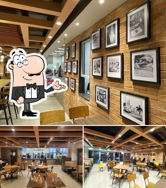 Take a seat at one of the tables at Burger King