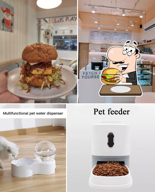Get a burger at KIT CAT CAFE