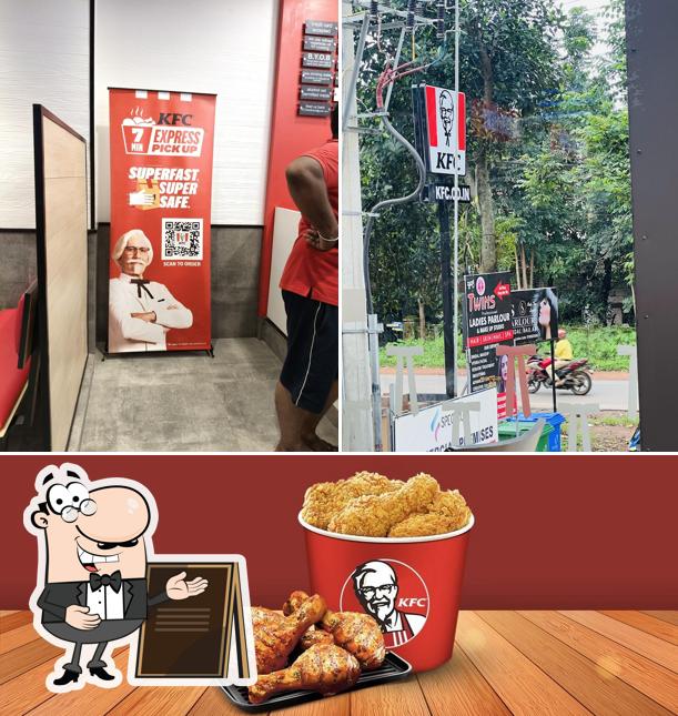 The photo of KFC’s exterior and food