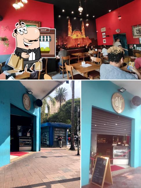 A ilustração do Vovô Ali Restaurante’s exterior e interior