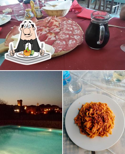 La cibo e esterno del ristorante