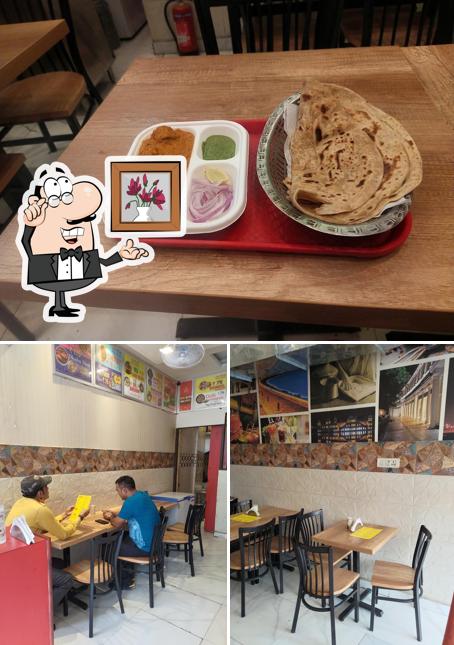 Among different things one can find interior and food at 75 Meal Express