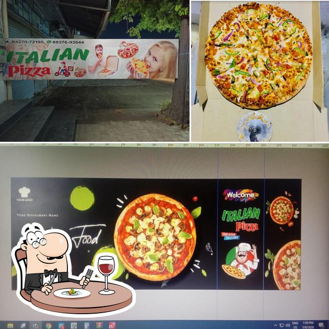 Food at Italian pizza