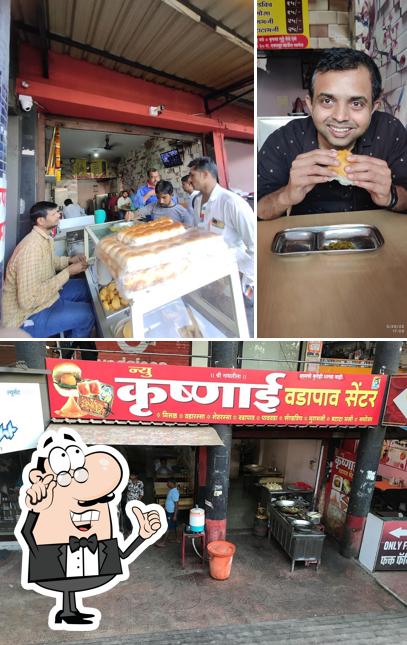 Among different things one can find interior and food at Krushnai Vada Pav Hotel