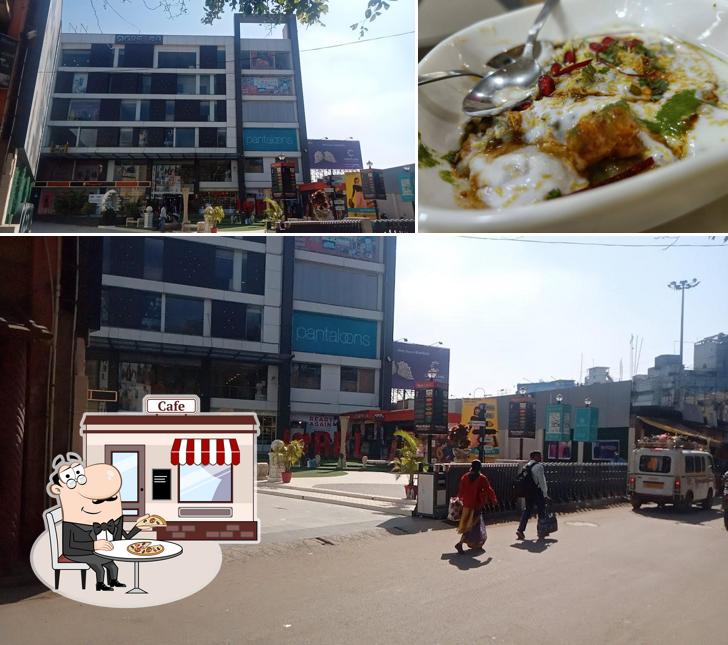 This is the photo showing exterior and food at Motimahal Deluxe