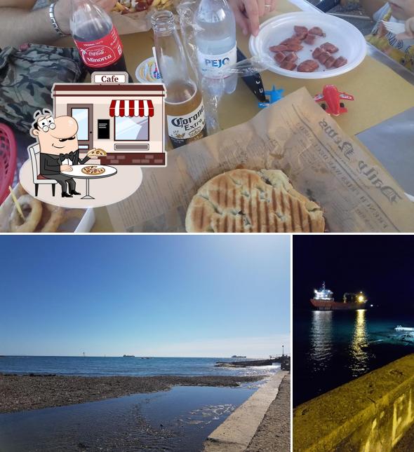 La esterno e cibo del ristorante