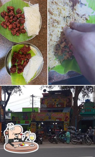 This is the image showing food and exterior at Siva beef stall