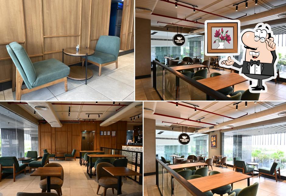 Take a seat at one of the tables at Third Wave Coffee