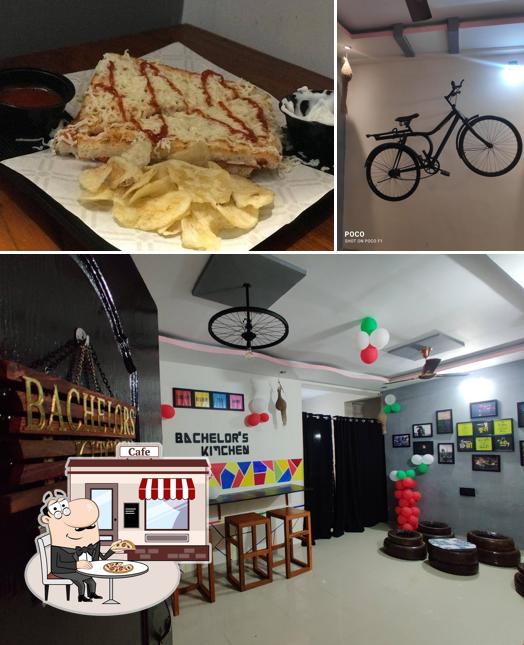 The image of Bachelor's kitchen’s exterior and food