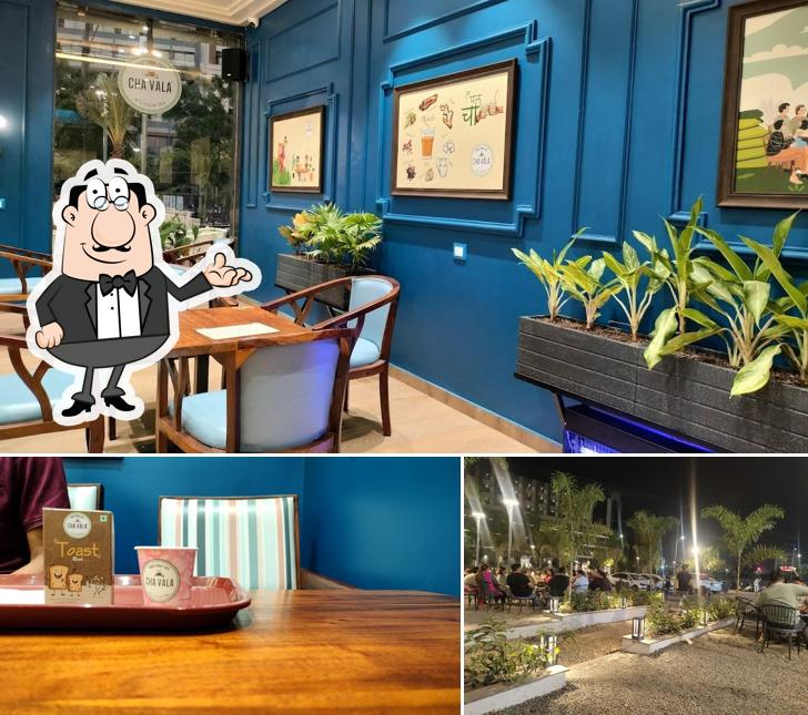 Take a look at the photo showing interior and exterior at Cha Vala Cafe