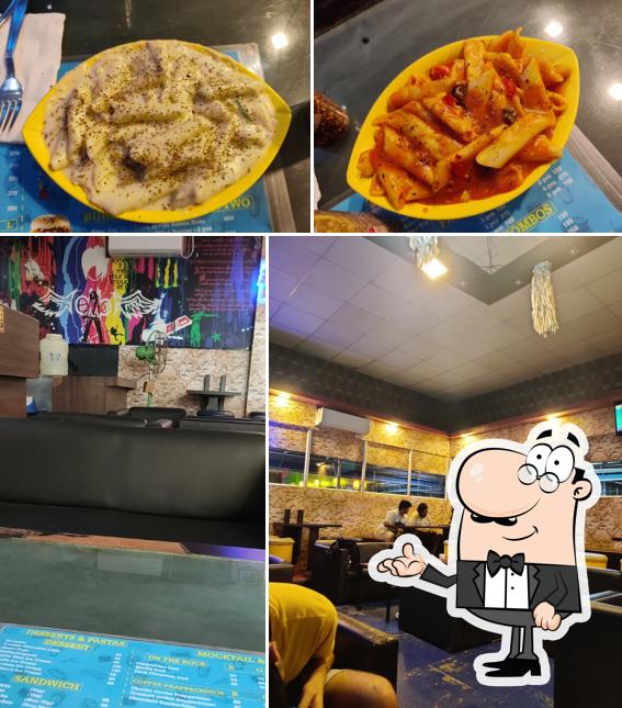 The image of Emo’s interior and food