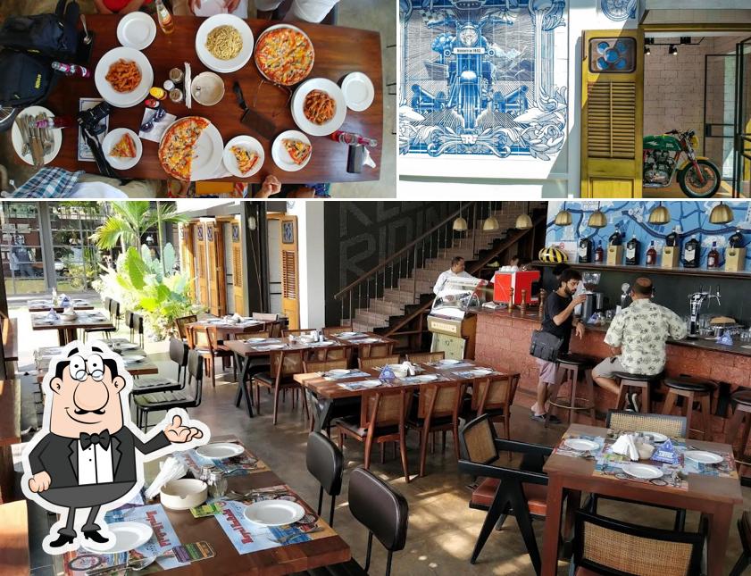 The interior of Royal Enfield Garage Cafe