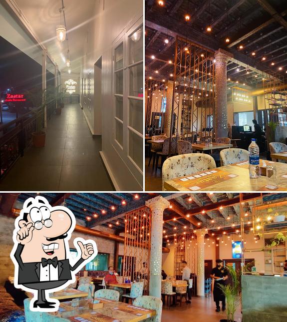 The interior of Zaatar Restaurant Calicut