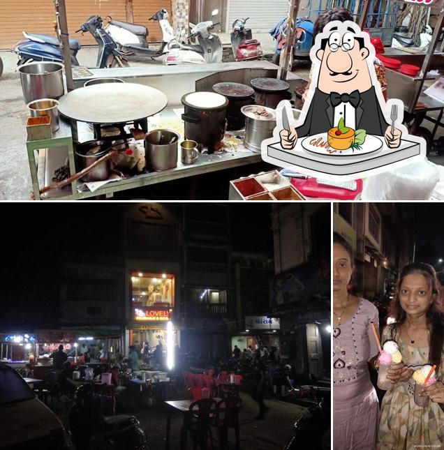 Check out the picture showing food and interior at Khavdhara Gali