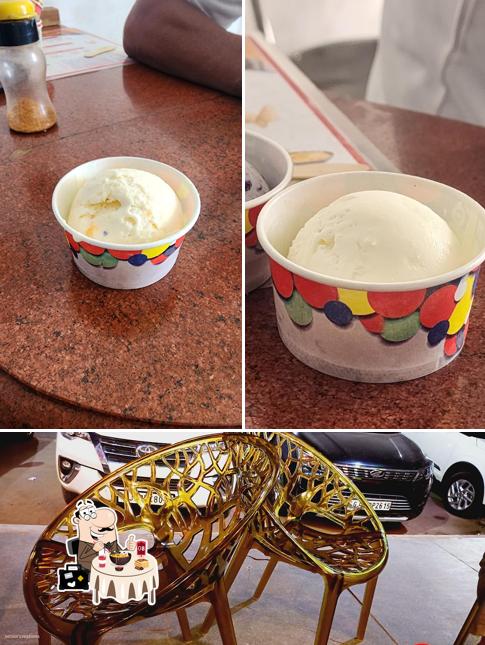 Among different things one can find food and exterior at Ambica icecream