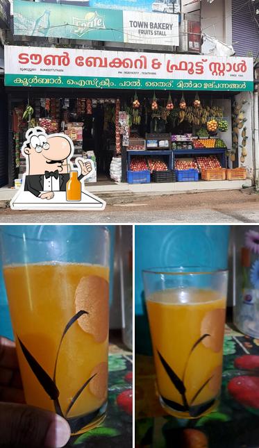 Enjoy a drink at Town Bakery & Fruits Stall