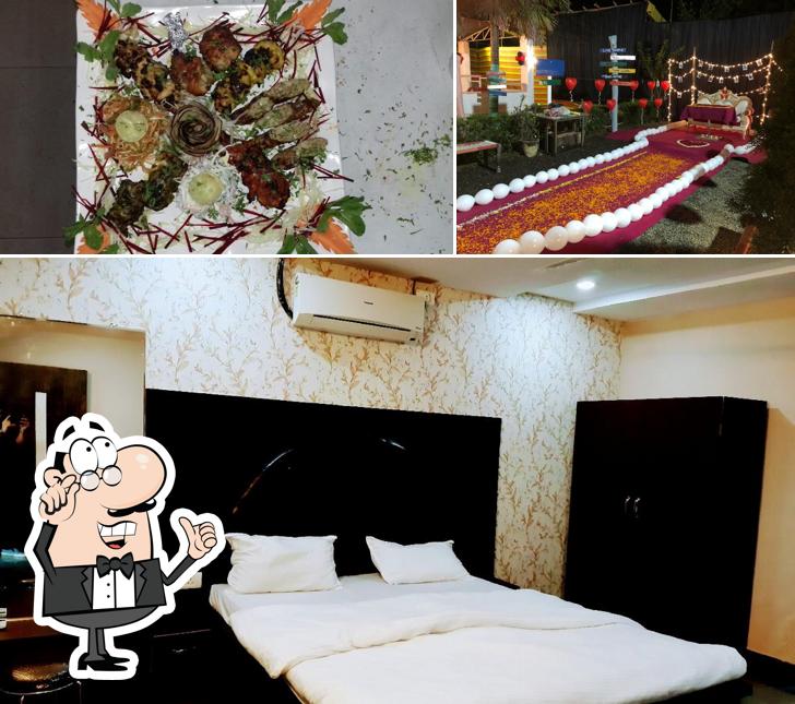 The restaurant's interior and food