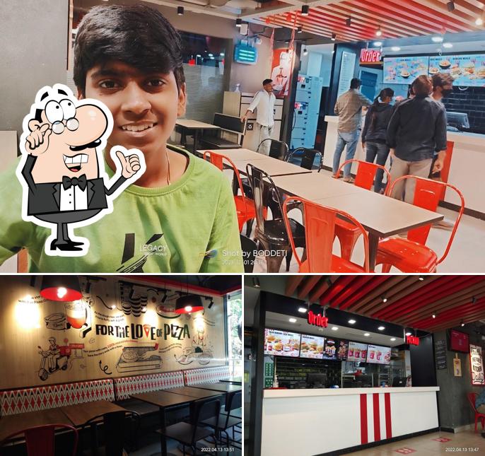 Take a seat at one of the tables at KFC