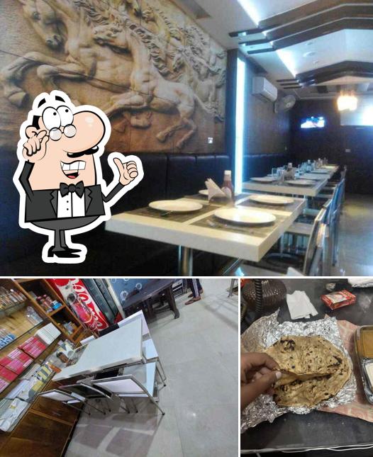 The interior of 77 Dhaba & Sweets