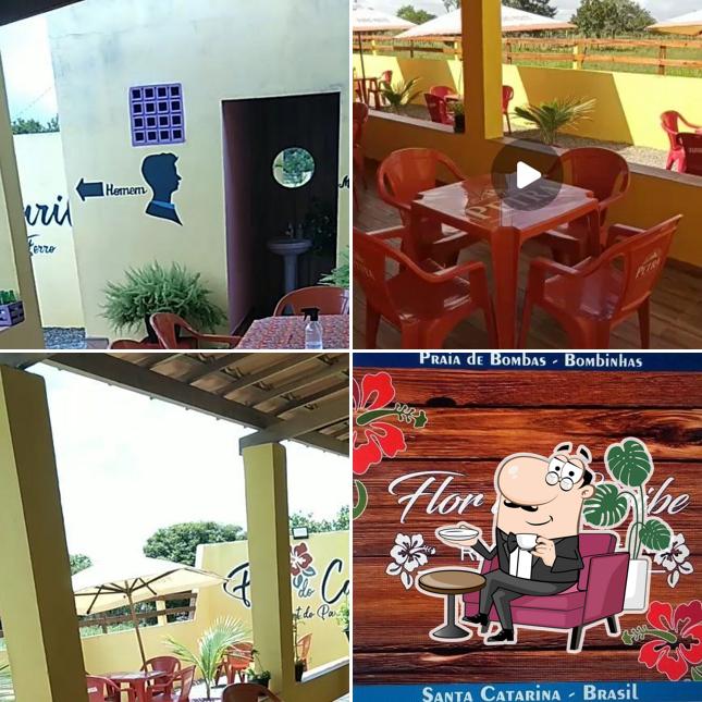 O interior do Restaurante Flor do Caribe