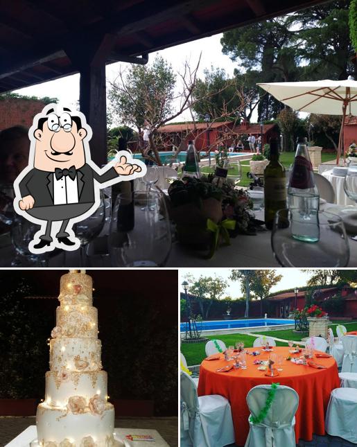 La immagine di interni e cibo da Villa Cini