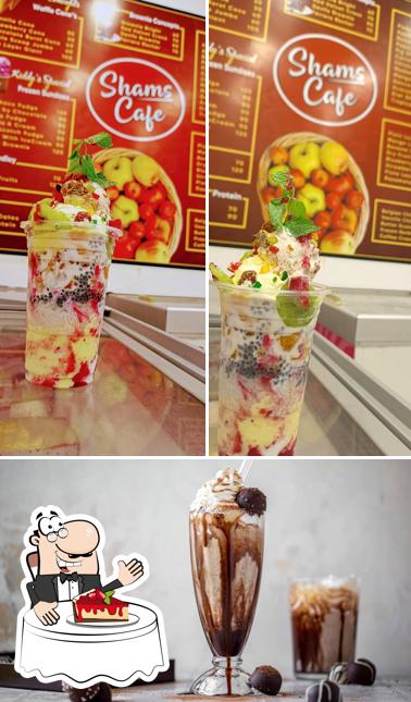 Shams cafe provides a selection of sweet dishes