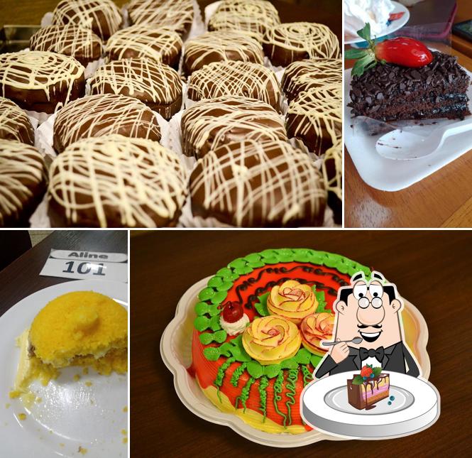 Bolo de chocolate em Panificadora Aline