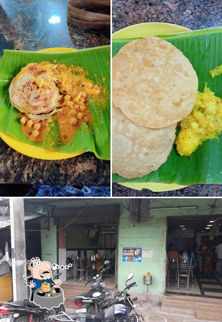 Among different things one can find food and interior at Anandammal hotel