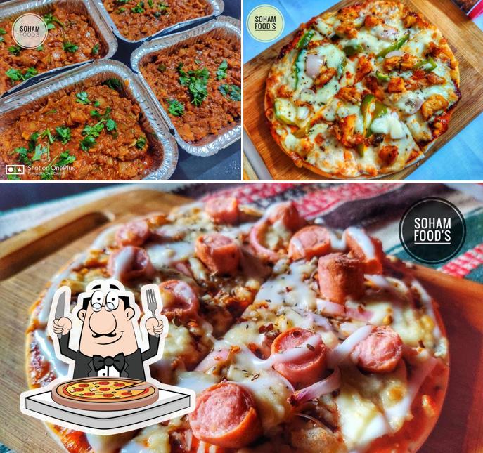 Order pizza at Soham foods