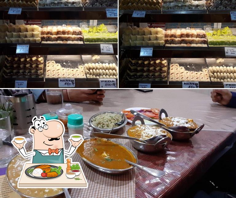 The restaurant's food and dining table