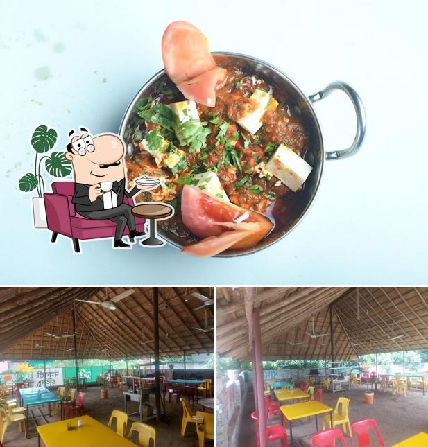 This is the image depicting interior and food at Hotel Panchavati Garden