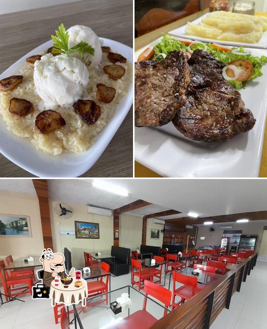 Entre diversos coisas, comida e interior podem ser encontrados no Sabor Nordestino Restaurante e Pizzaria - Graciliano Ramos