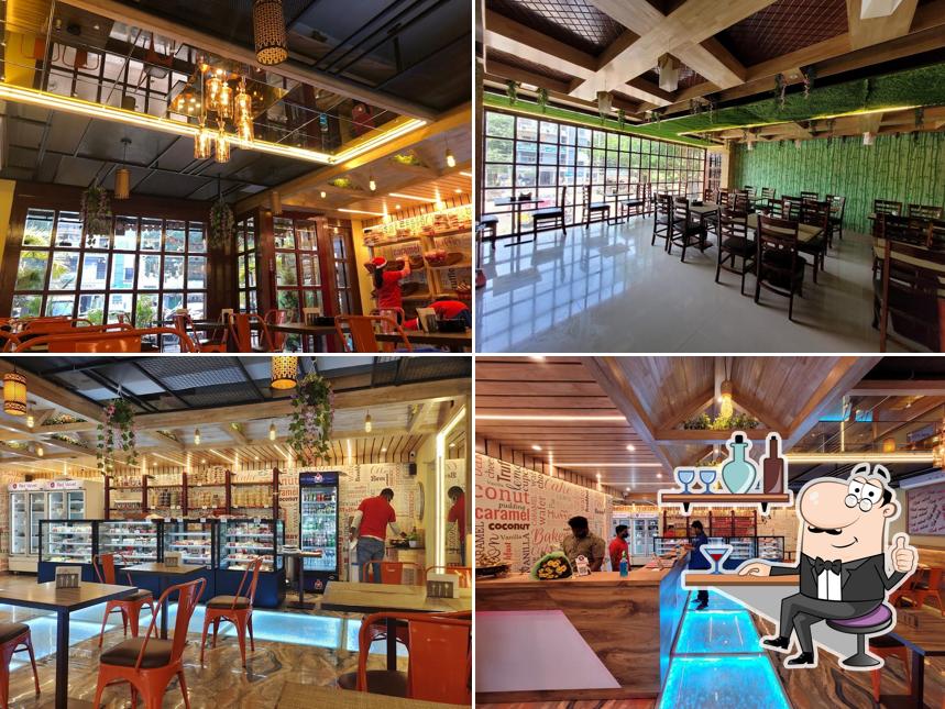 Take a seat at one of the tables at Red Velvet Madhurawada