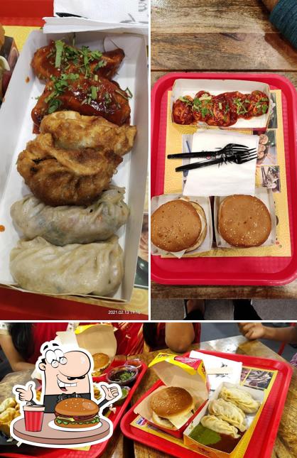 Get a burger at Wow! Momo
