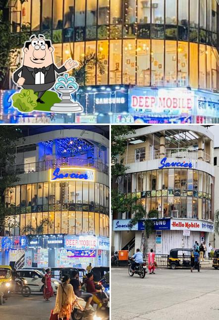 The exterior of Saucier Restaurant Banquet & Best Party Hall Airoli