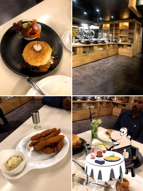 Get a burger at Aroma Multi Cuisine Restaurant