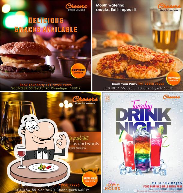 Food at Chasers Bar & Lounge