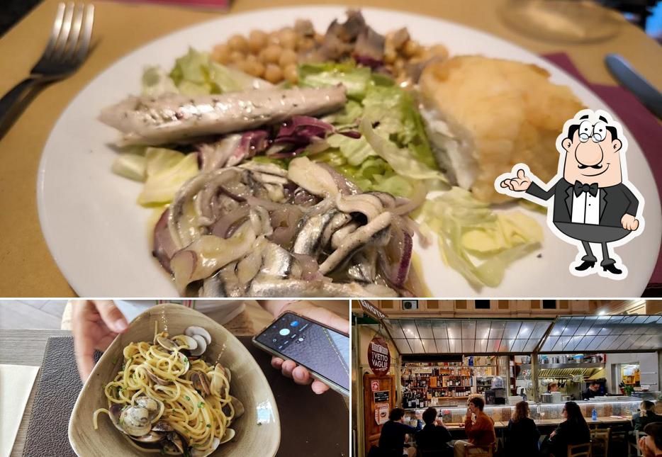 La interni e cibo del ristorante La interni e cibo del ristorante