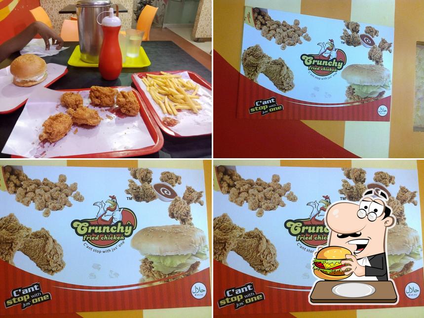 Get a burger at Crunchy Fried Chicken