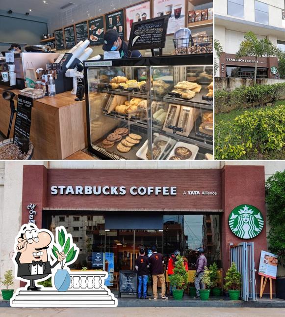 The exterior of Starbucks